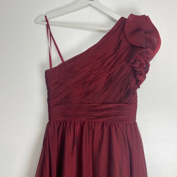 Mac Duggal Organza One-Shoulder Pleated Gown Size 8 - Picture 7 of 13